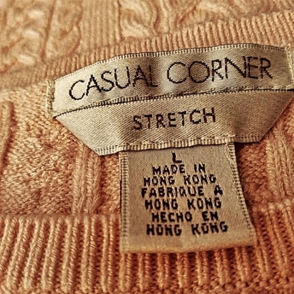 Vtg Casual Corner L Pink Long Sleeve Cable Knit Sweater Euc - Picture 4 of 8
